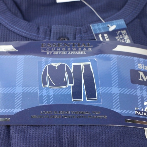 Essentials Seven Apparel Men's Long Sleeve Pajama - Picture 3 of 5